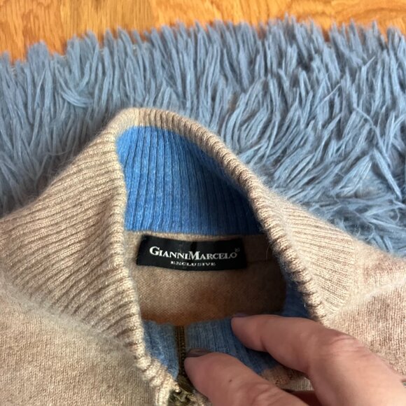 Gianni Marcelo Camel Beige 100% Cashmere Sweater - Picture 3 of 6